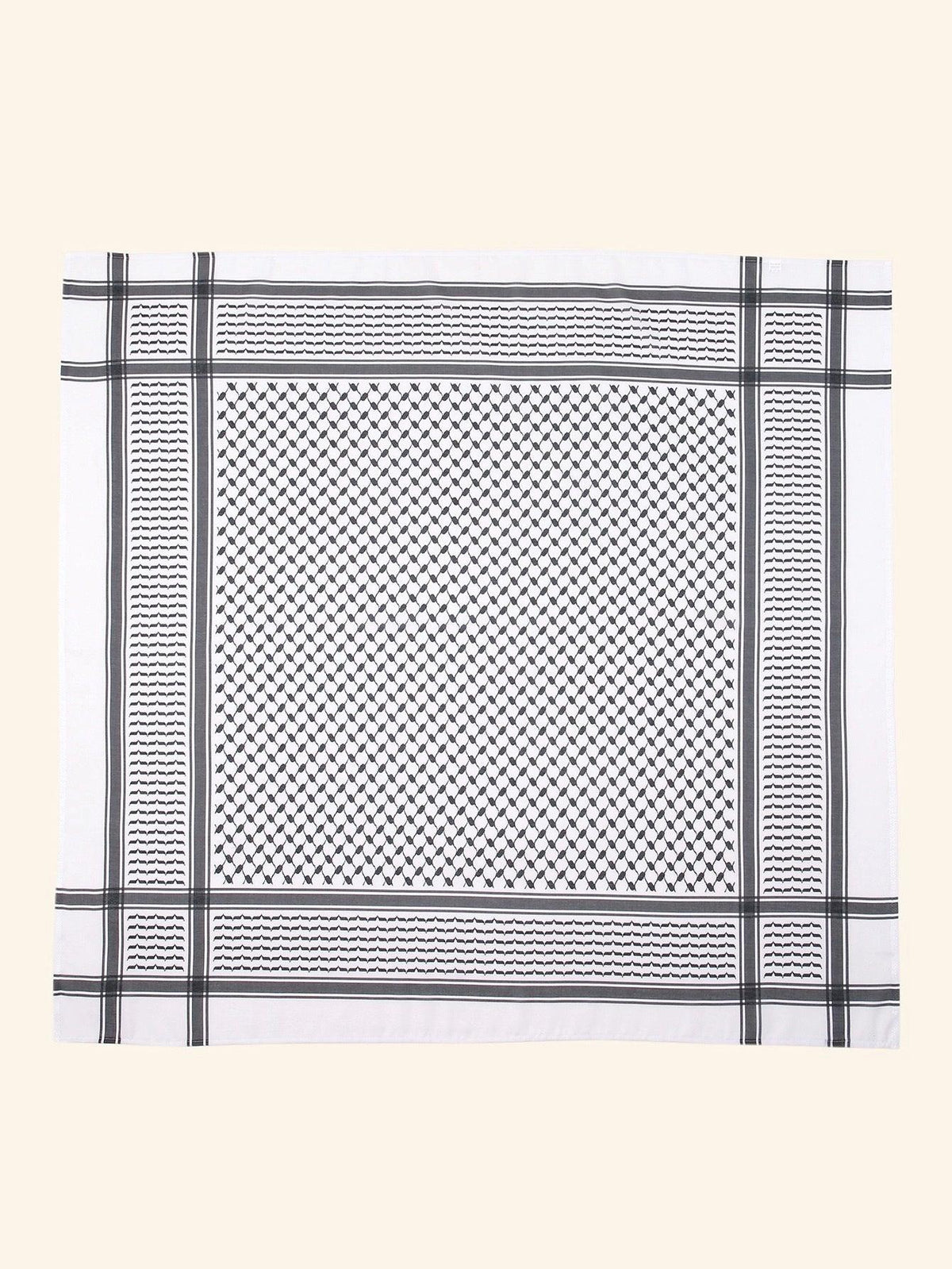 Versatile Black and White Keffiyeh Scarf – Breathable polyester Keffiyeh for Outdoor Use