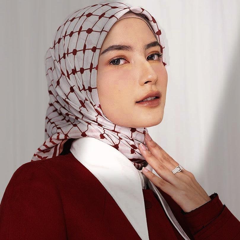 Versatile Keffiyeh Hijab Elegant Printed Scarf Bulk Premium Woven Breathable Chiffon
