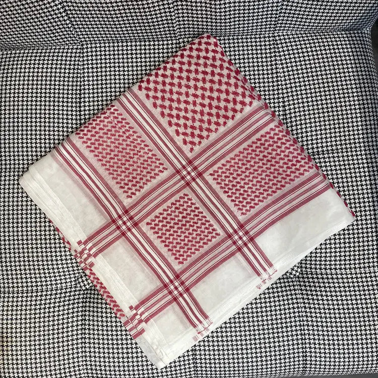 red with white shemagh