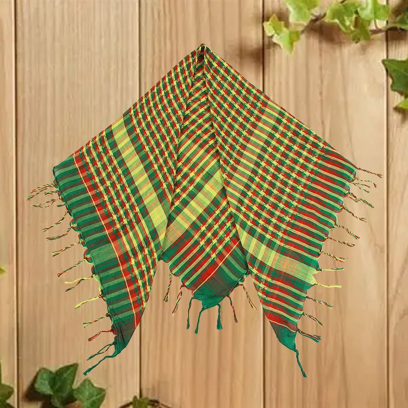 Arab Square Scarf Rainbow Houndstooth Shemagh
