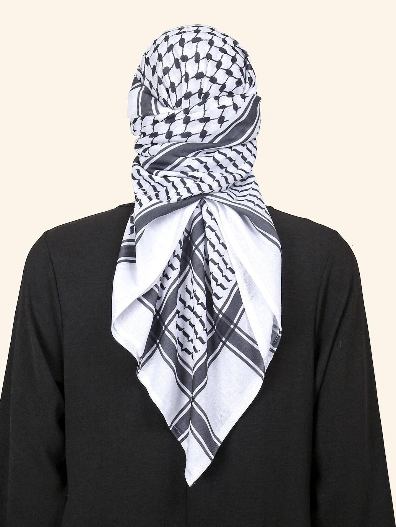 Black and White Keffiyeh Scarf Back