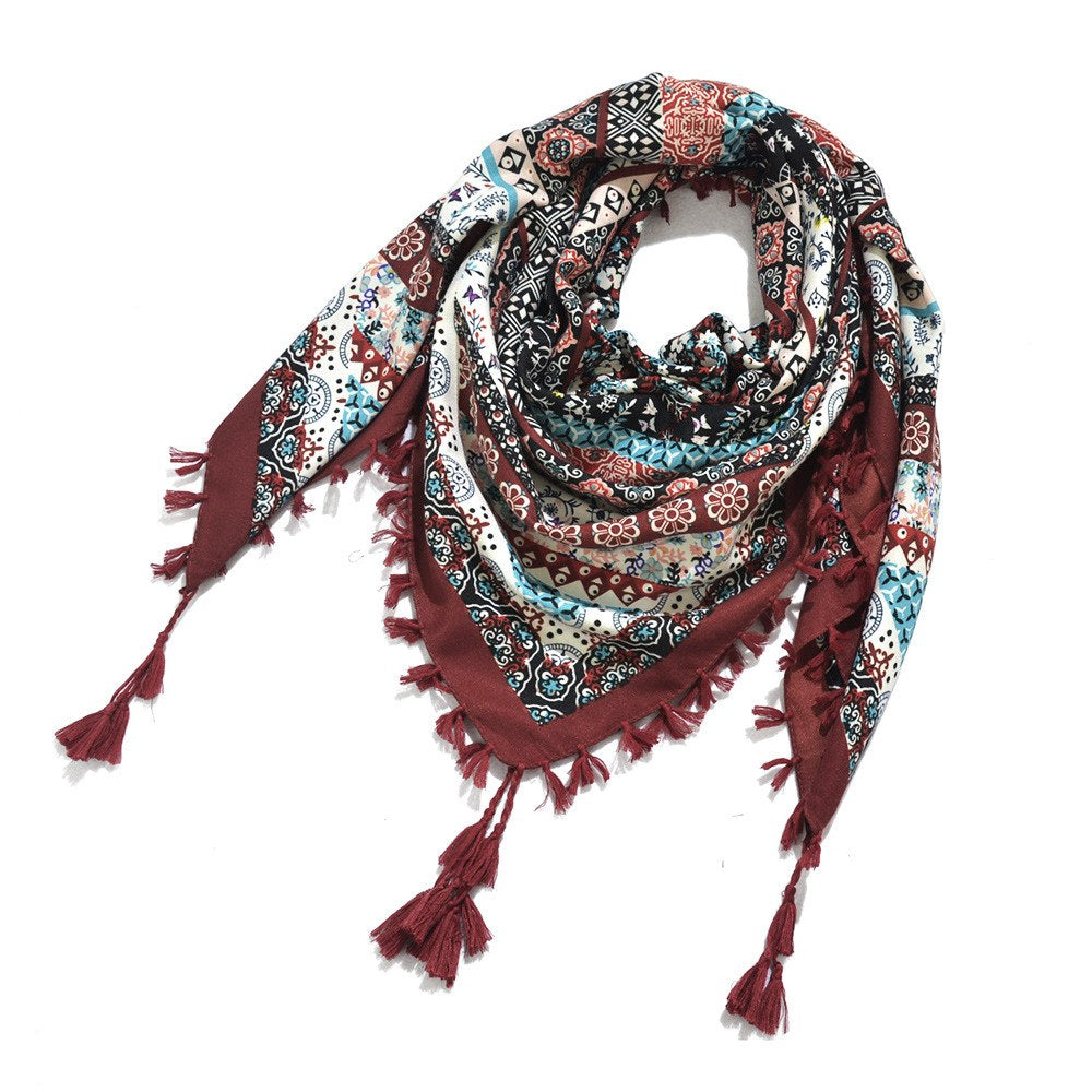 brown floral scarf