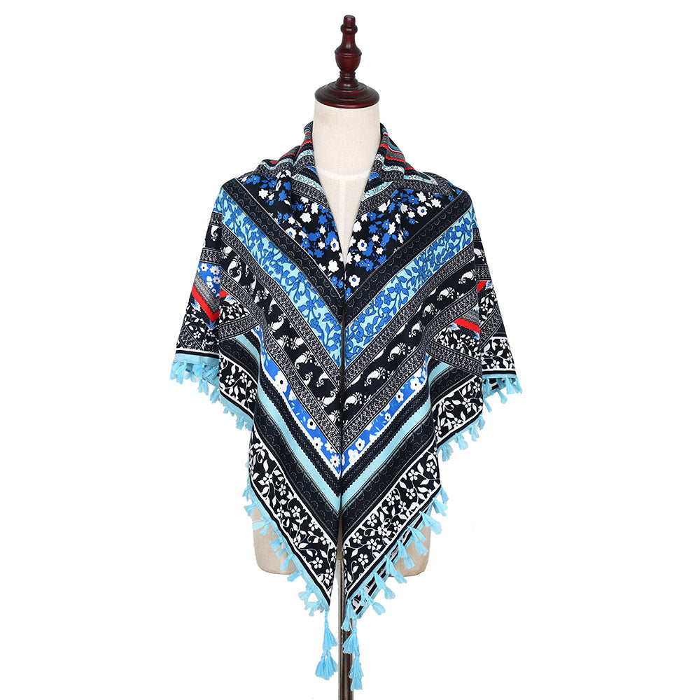 blue floral scarf