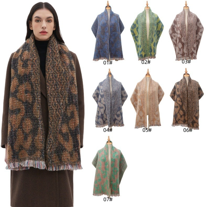 Unisex Fashion Casual Leopard Print Winter Large Scarf