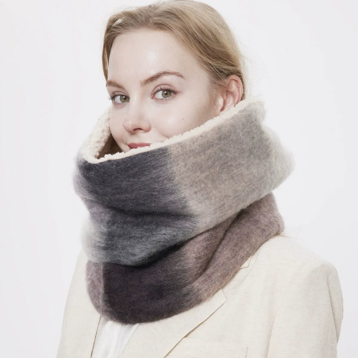 Double layer thick neck scarf