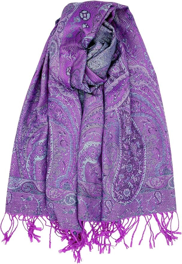 Factories Reversible Paisley Pashmina Rave Scarf – Exotic Indian Shawls and Wraps
