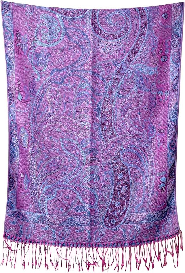 Factories Reversible Paisley Pashmina Rave Scarf – Exotic Indian Shawls and Wraps