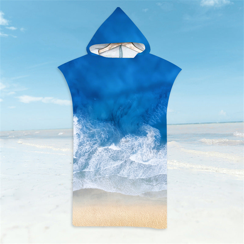 poncho hooded beach towel