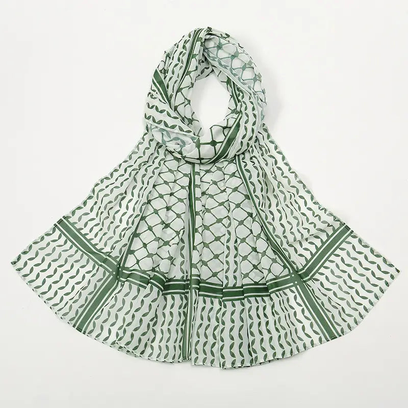 green wrap chiffon