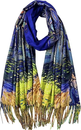 Oil painting Auvers church scarf