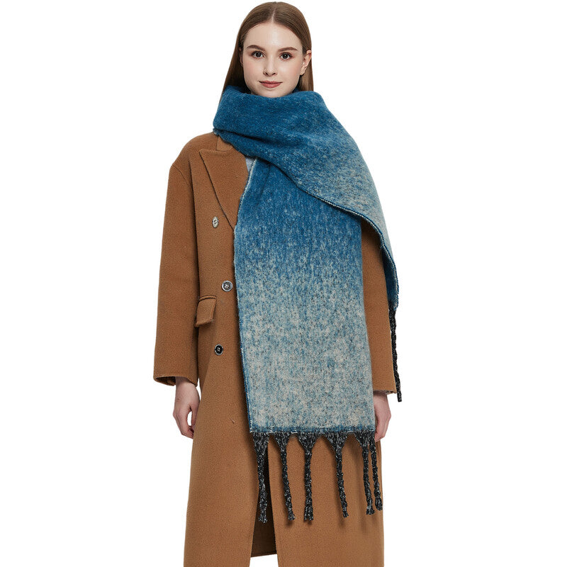 Thickened Collar Loop Yarn Coarse Fringe Gradient Color