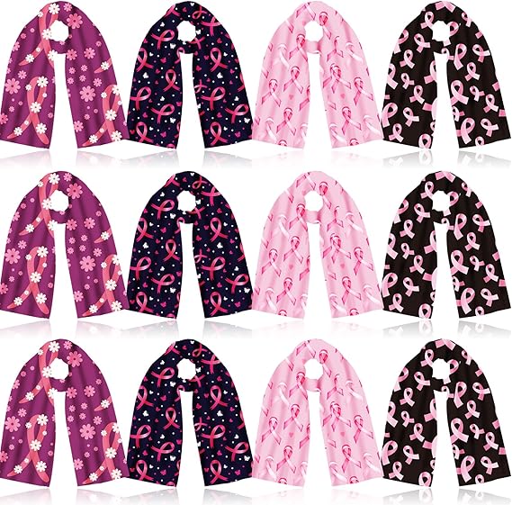 Pink Ribbon Scarf for Breast Cancer Awareness