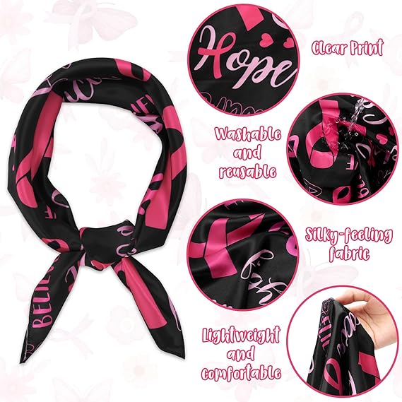 Breast Cancer Awareness Pink Ribbon Scarf