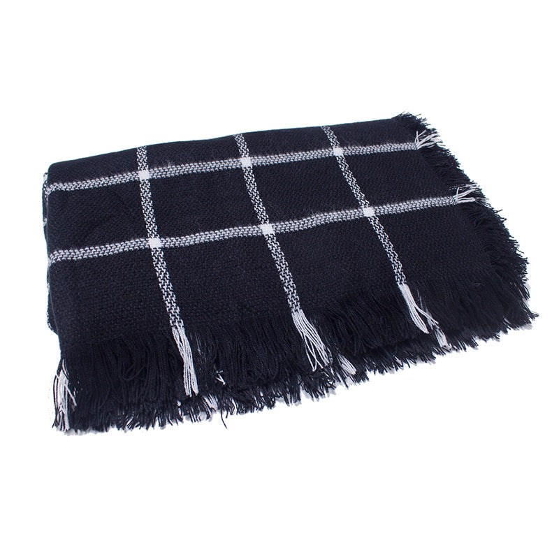Plaid Faux Cashmere Scarf