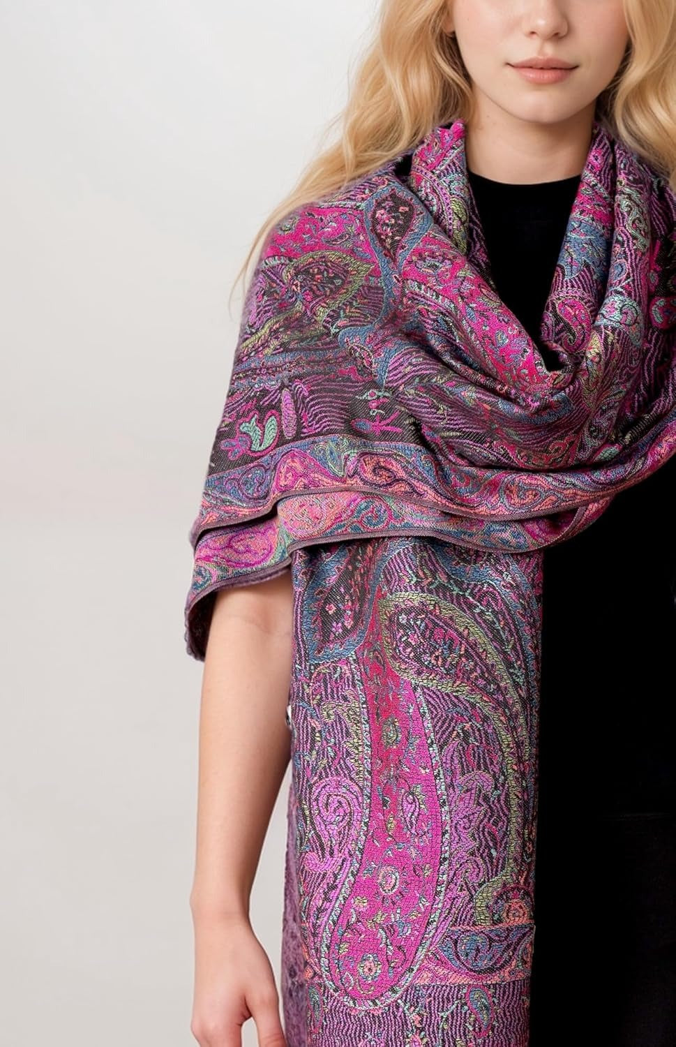 Plum Feathers Metallic Tapestry
