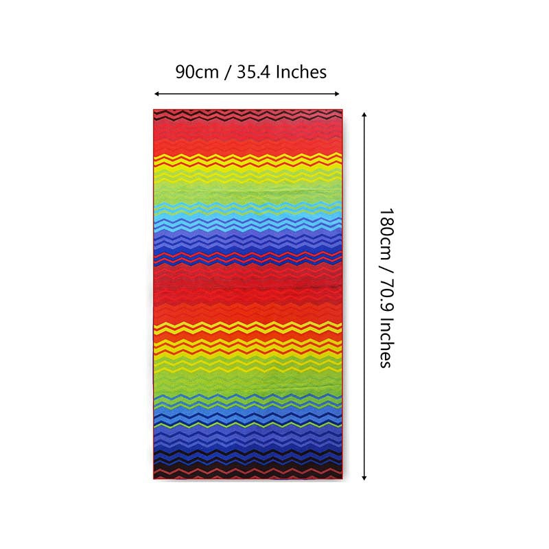 rainbow striped beach towel