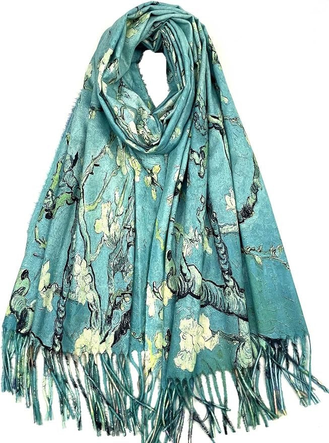 Reversible Soft Cashmere Feel Scarf - Large Shawl Wrap Double-side Art Print OEM