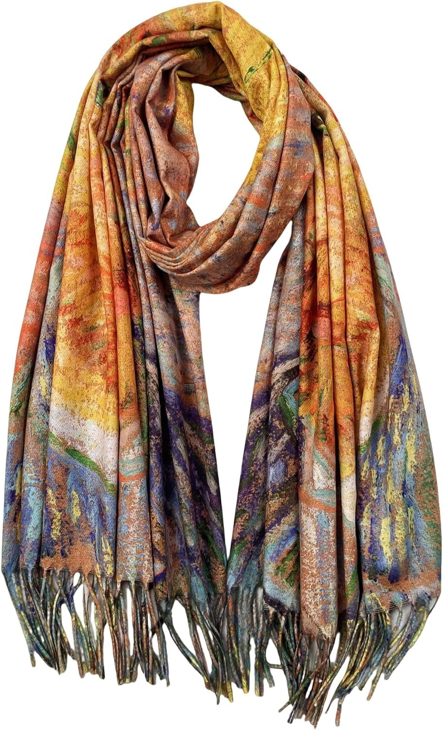 Reversible Soft Cashmere Feel Scarf - Large Shawl Wrap Double-side Art Print OEM