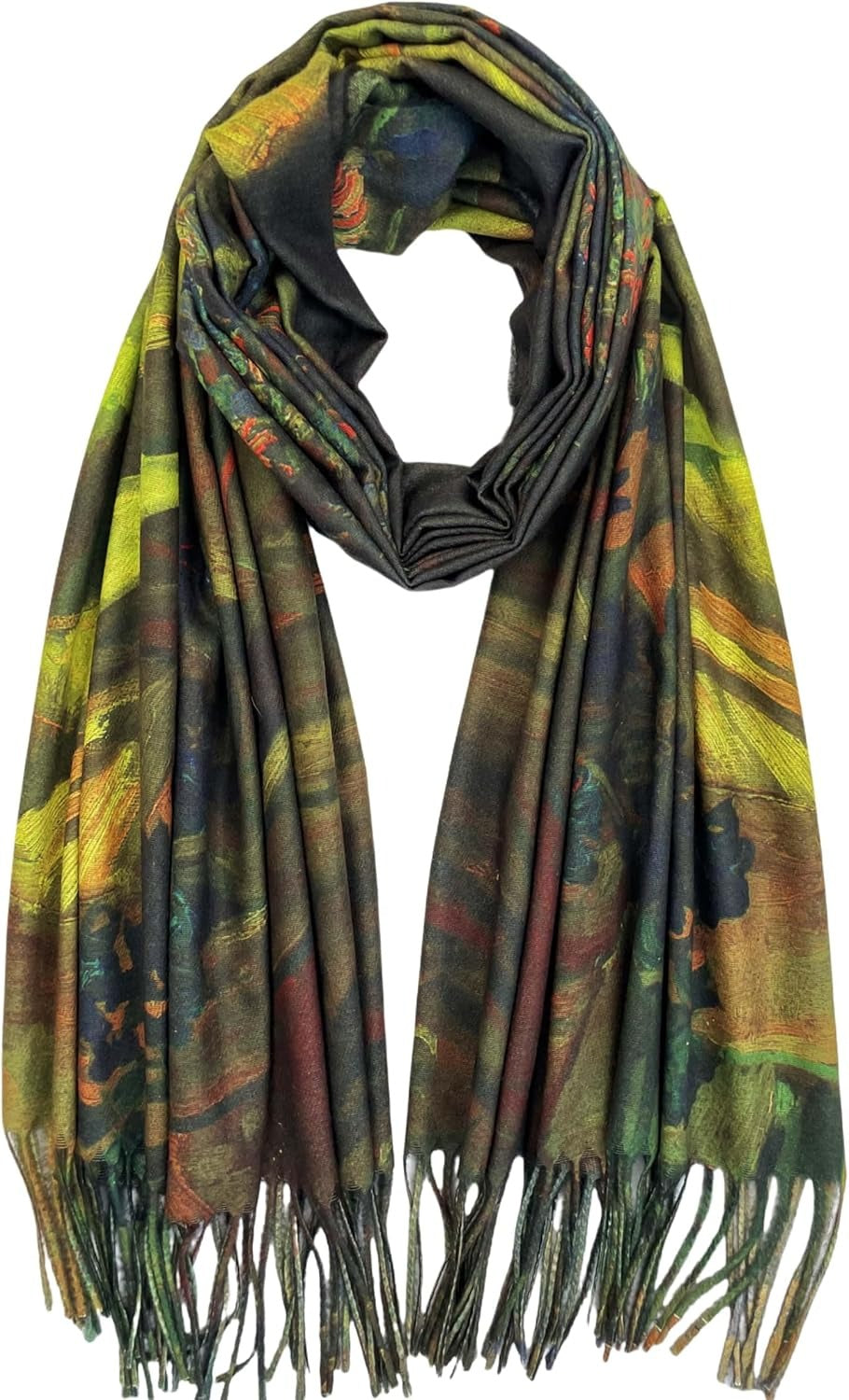 Reversible Soft Cashmere Feel Scarf - Large Shawl Wrap Double-side Art Print OEM