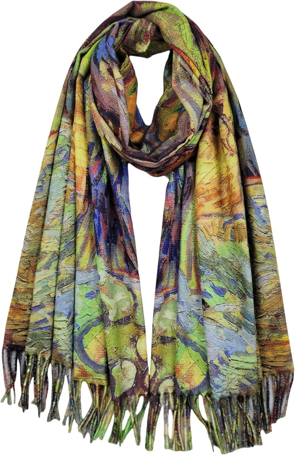 Reversible Soft Cashmere Feel Scarf - Large Shawl Wrap Double-side Art Print OEM