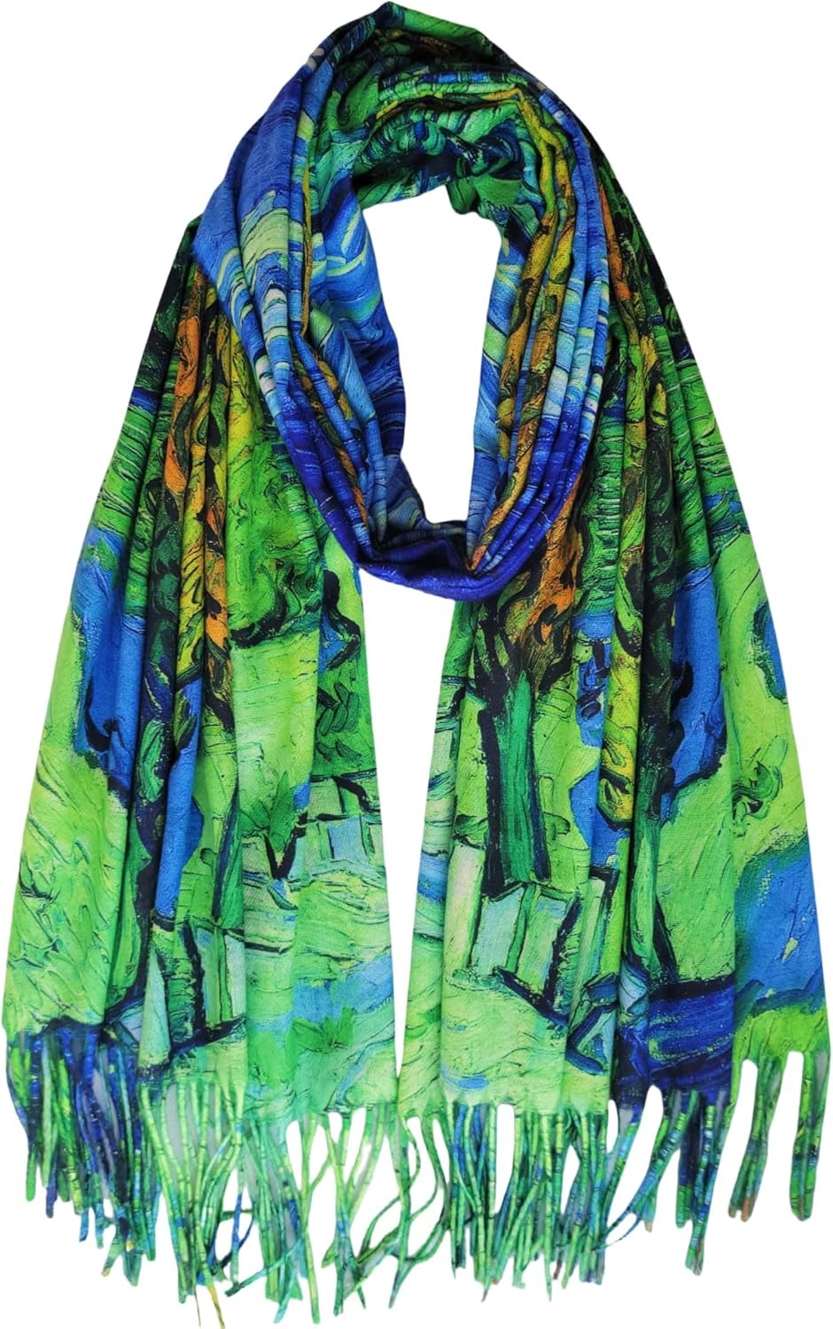 Reversible Soft Cashmere Feel Scarf - Large Shawl Wrap Double-side Art Print OEM