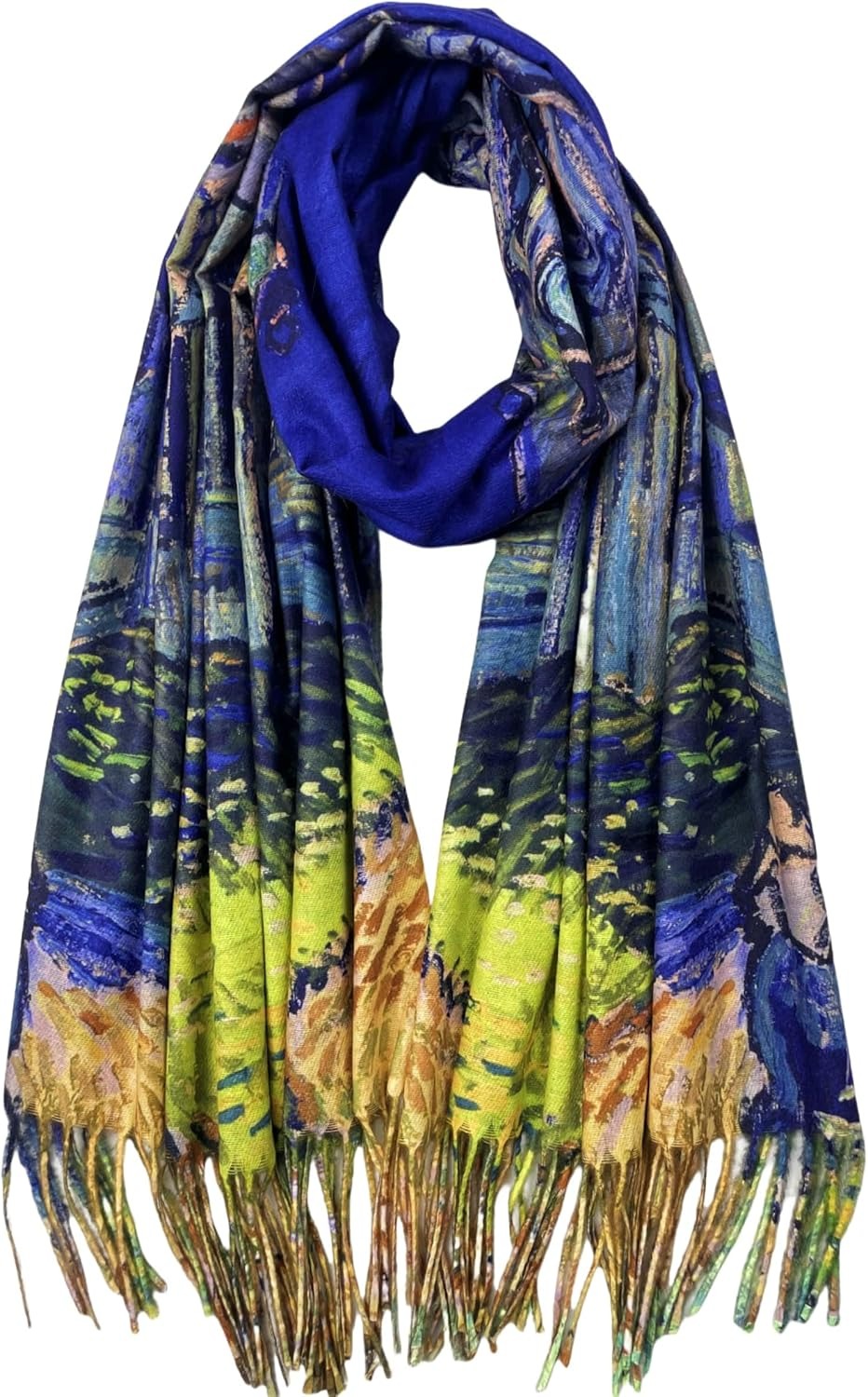 Reversible Soft Cashmere Feel Scarf - Large Shawl Wrap Double-side Art Print OEM