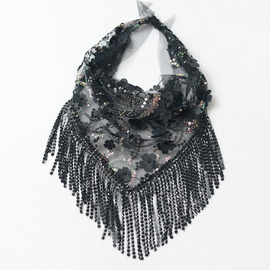 Bulk Sequin Diamond Tassel Party Headdress - Women's Fashion Bachelorette Party Neck Scarf