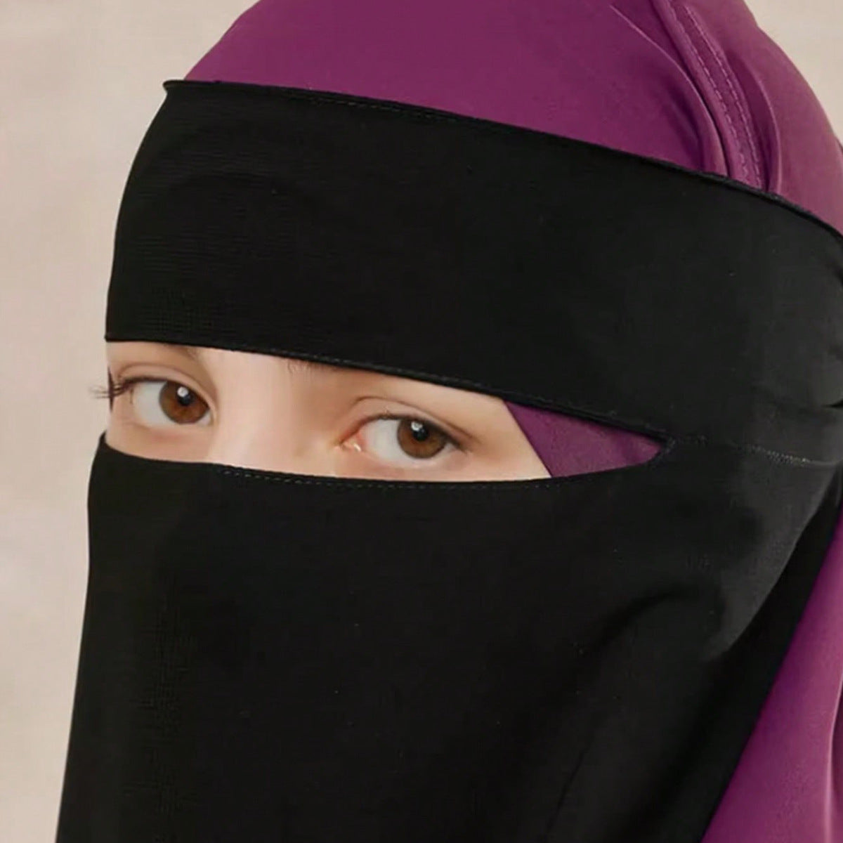 Single Layer Niqab, Soft Chiffon Muslim Veil Face Cover