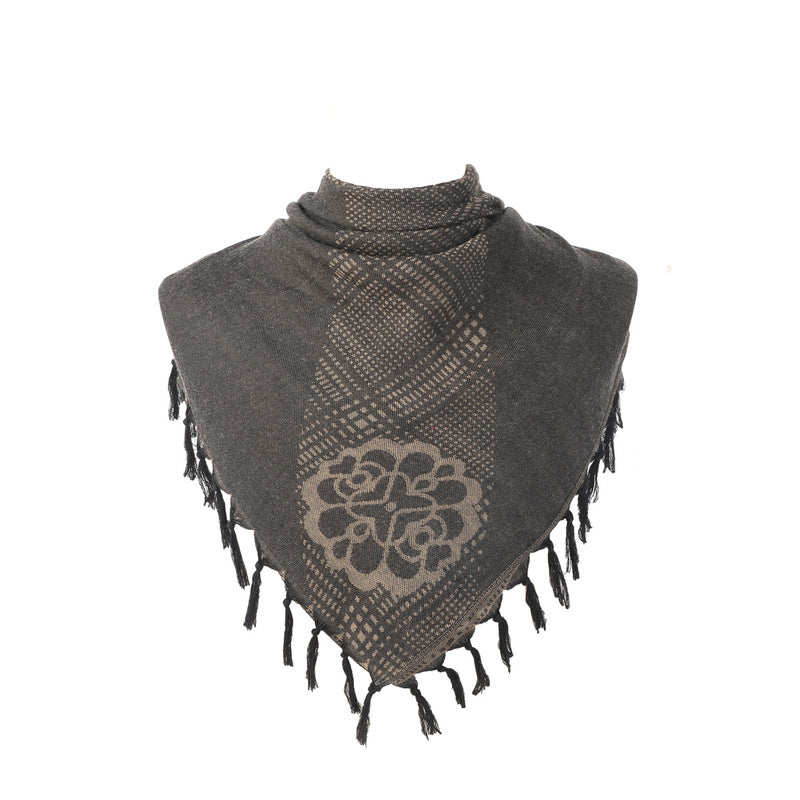 Tactical Desert Scarf Neck Head Wrap with Tassel f