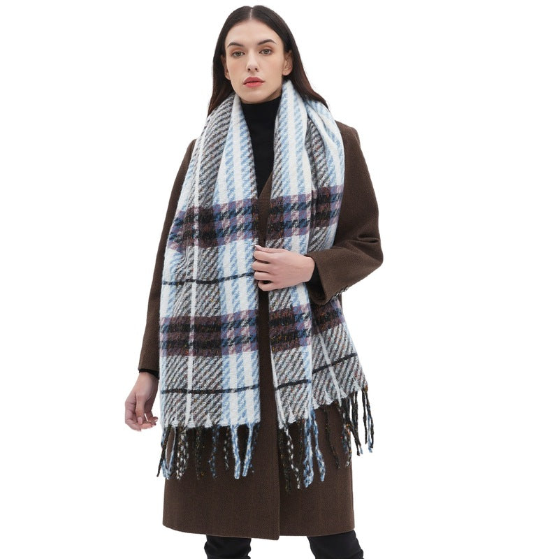 Big Chunky Plaid Scarf Colorful Checked