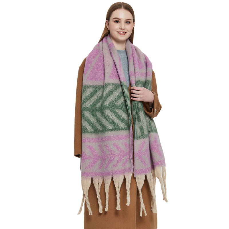 Big Scarf for Women Knit Stripe Shawls