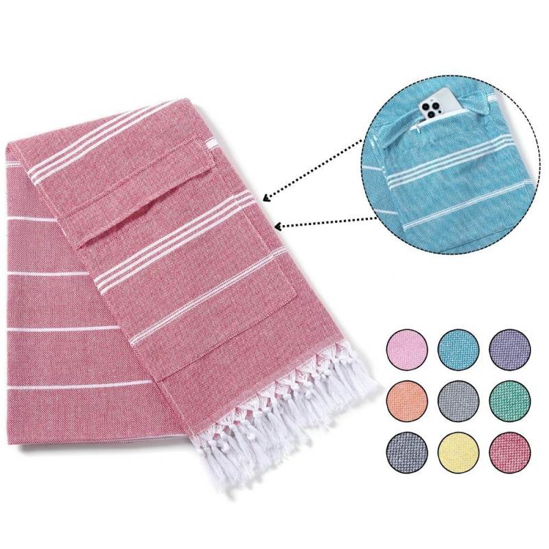 Hammam Beach Towel with Hidden Zipper
