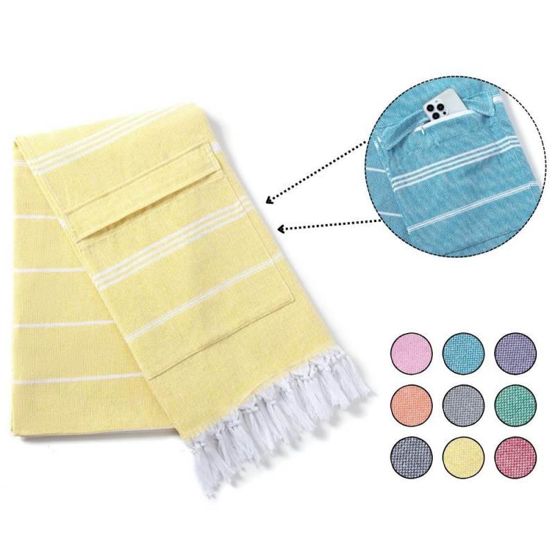 Hammam Beach Towel with Hidden Zipper