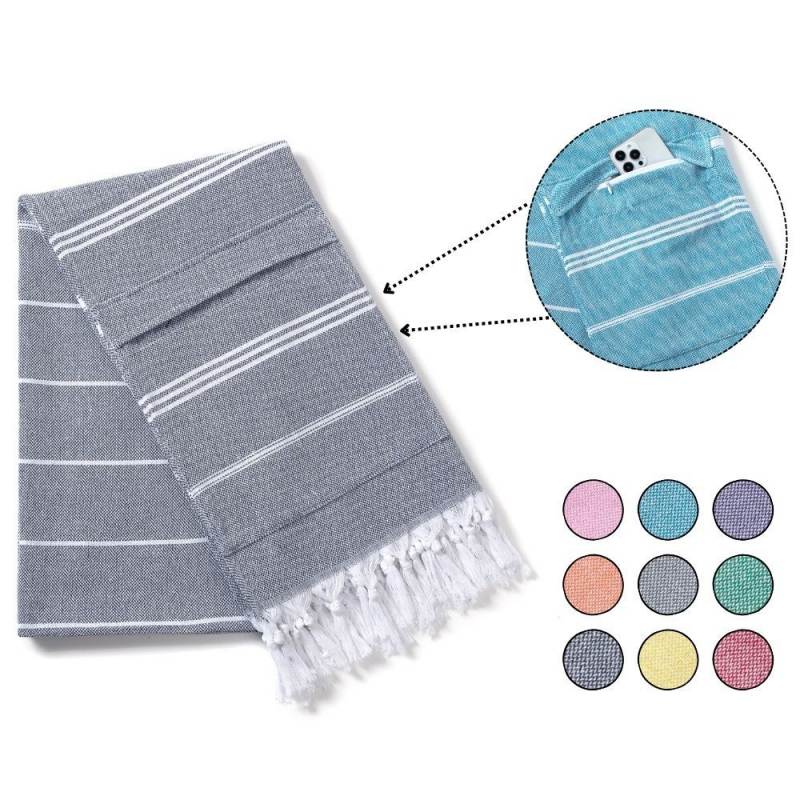 Hammam Beach Towel with Hidden Zipper