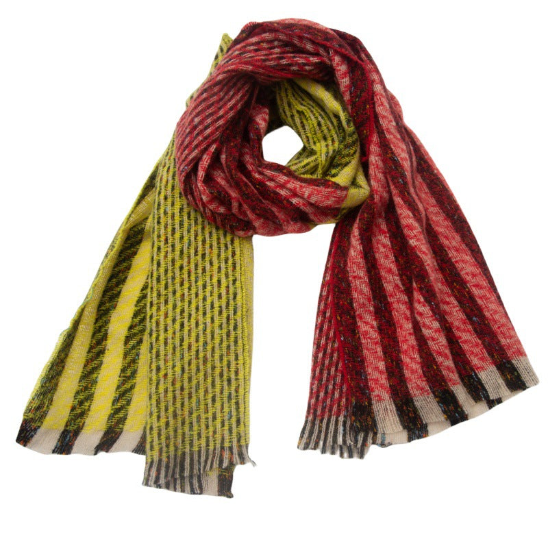 Vintage Striped Thick Winter Wrap