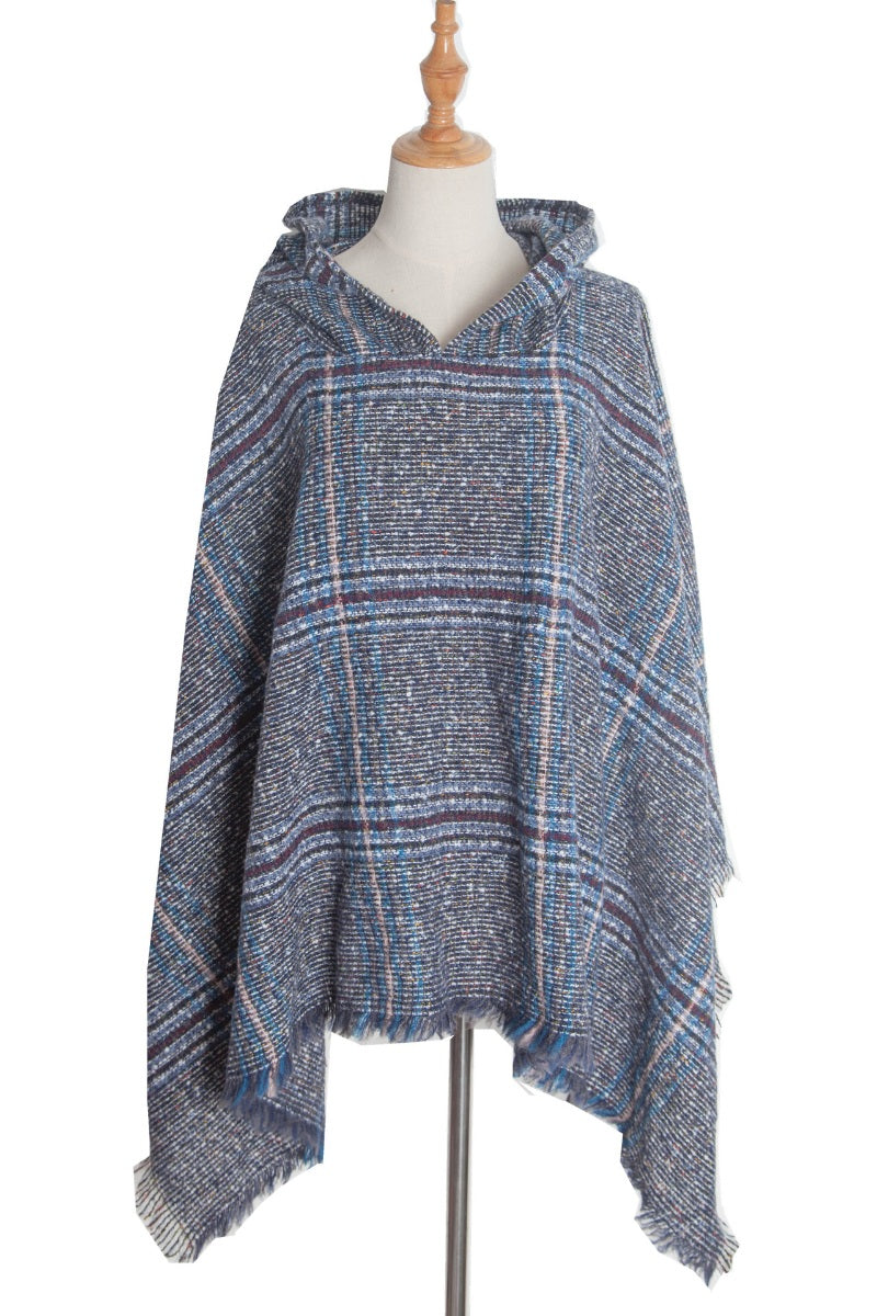 Warm Winter Plaid Shawl