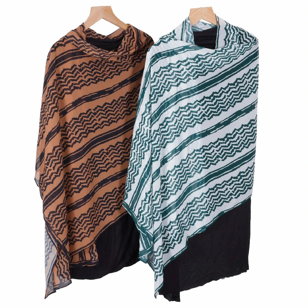 Brown and green Keffiyeh scarf