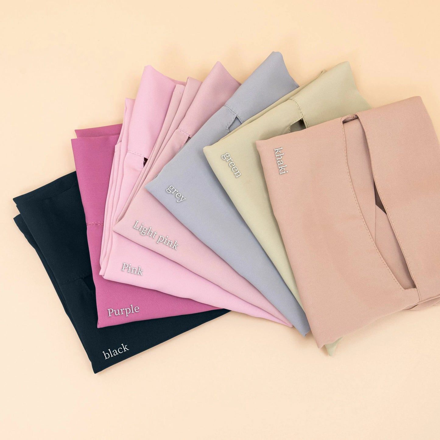 Full cover niqab in seven colors.