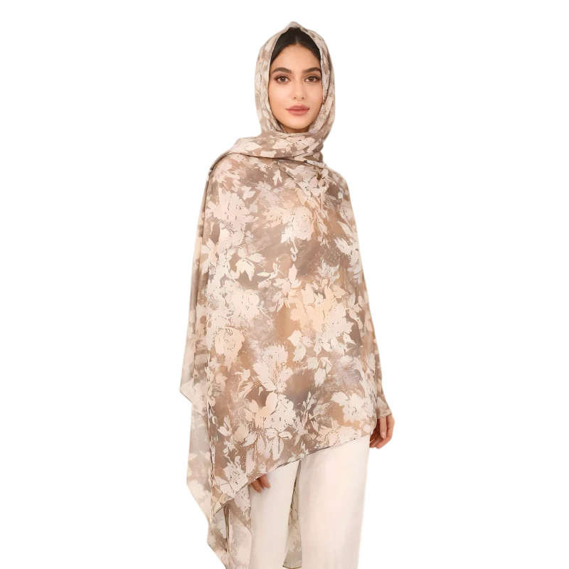 Wholesale Floral Printed Chiffon Hijab Scarf Lightweight Breathable