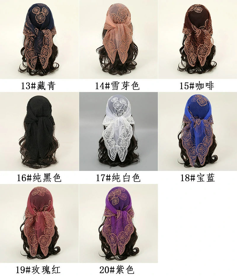8 colors Embroidery Hair Scarf