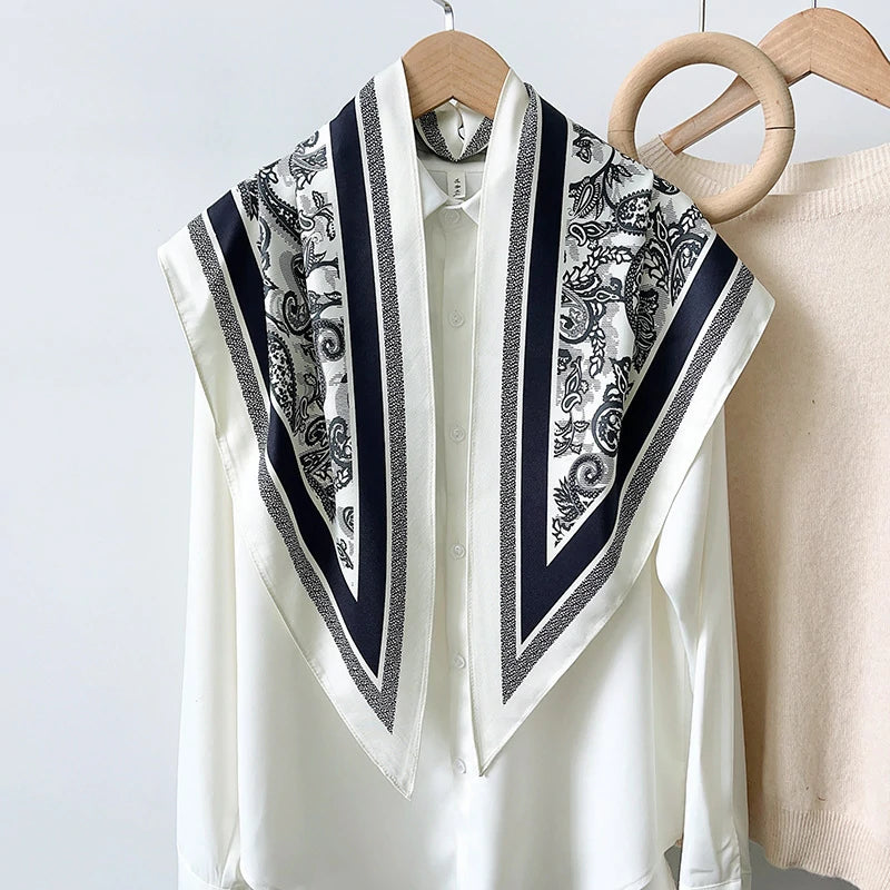 Black Cashew Flower Scarf