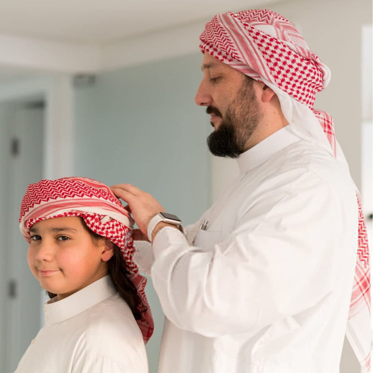 Headscarves that can be worn by both adults and children