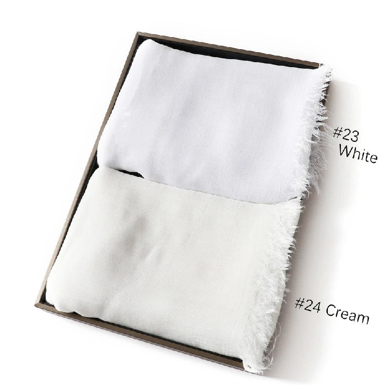 Wholesale Women's bohemian Fringe Scarf Solid Color Viscose Hijab