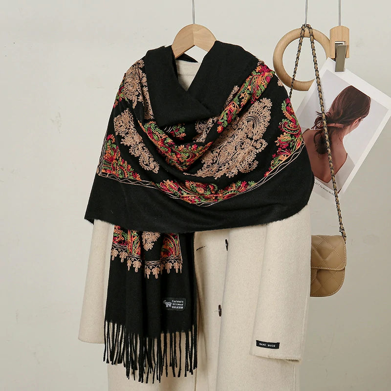 Black faux cashmere scarf