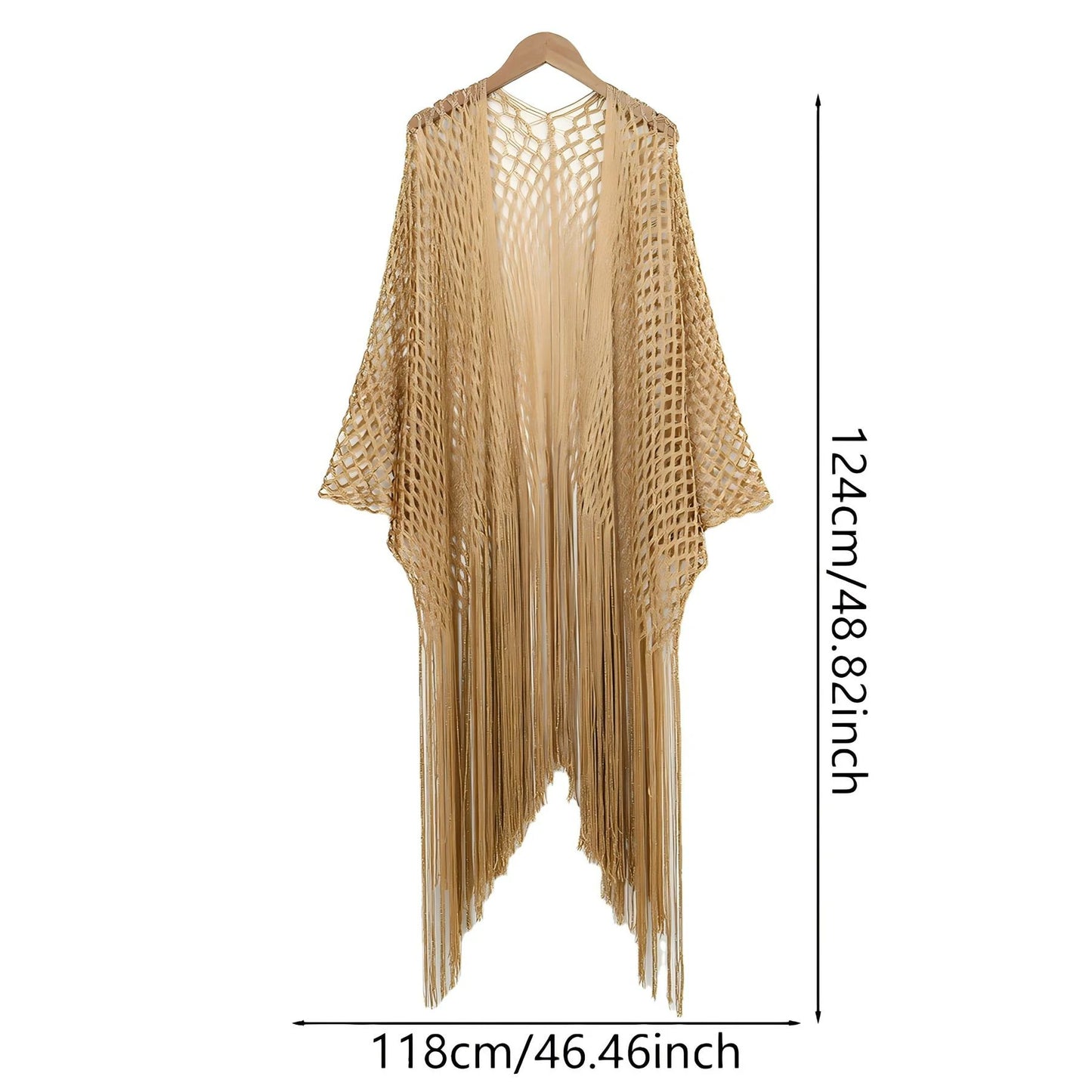 Wholesale Glitter Metallic Wrap Shawl Lightweight Mesh Fringe Cover up Cruise Prom