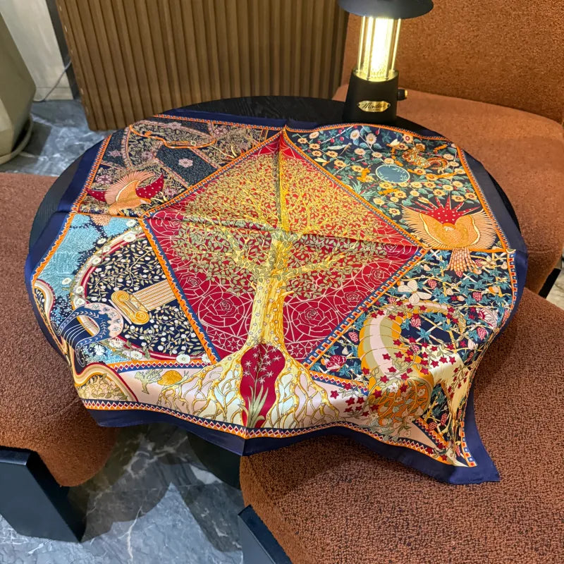 Wholesale Reversible Paisley Pocket Square Digital Printing Silk Scarf