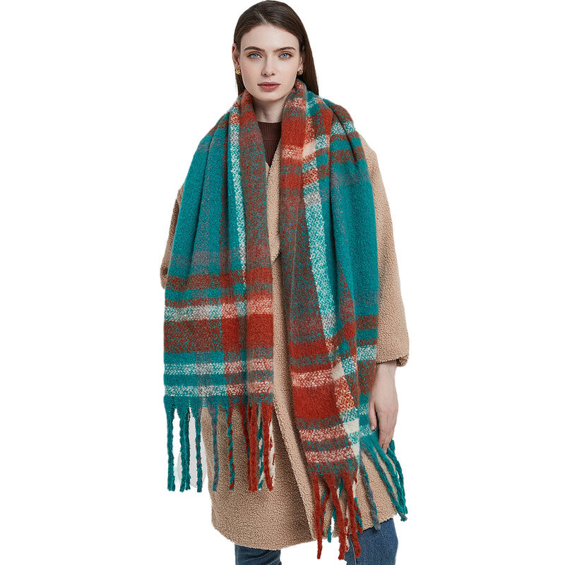 Cold Weather Thicker Blanket Wrap Colour Plaid Stripe