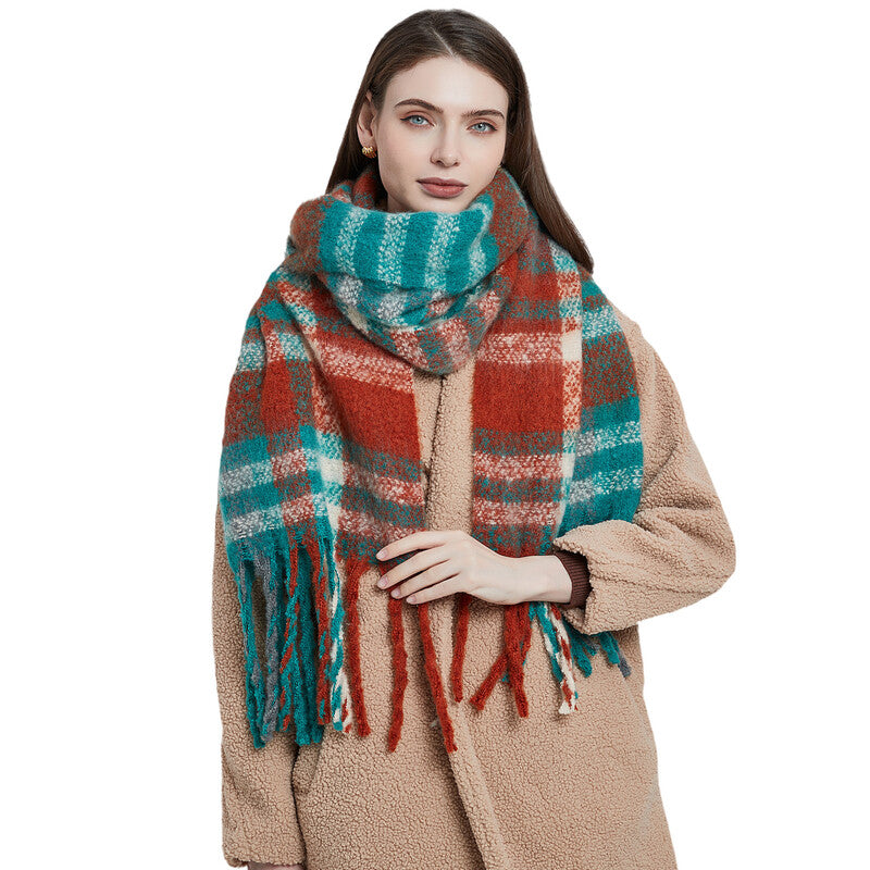 Women's Fashion Striped/Solid Mohair Scarf