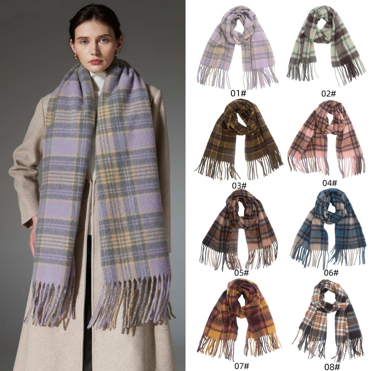 Women's autumn and winter widened and thickened scarf shawl