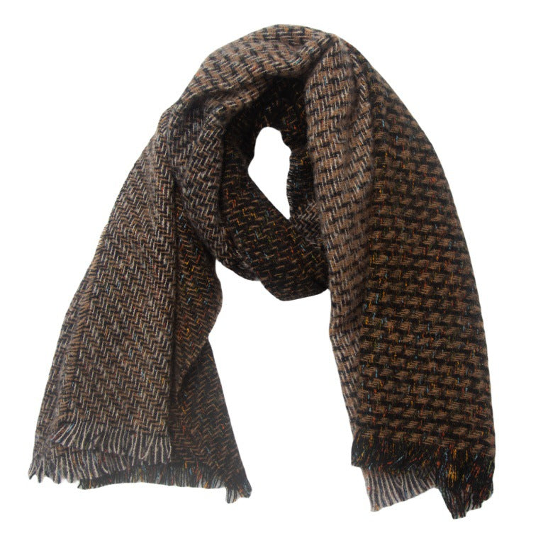 Brown twill scarf soft thick neck scarf
